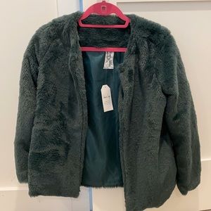 Faux fur coat— green